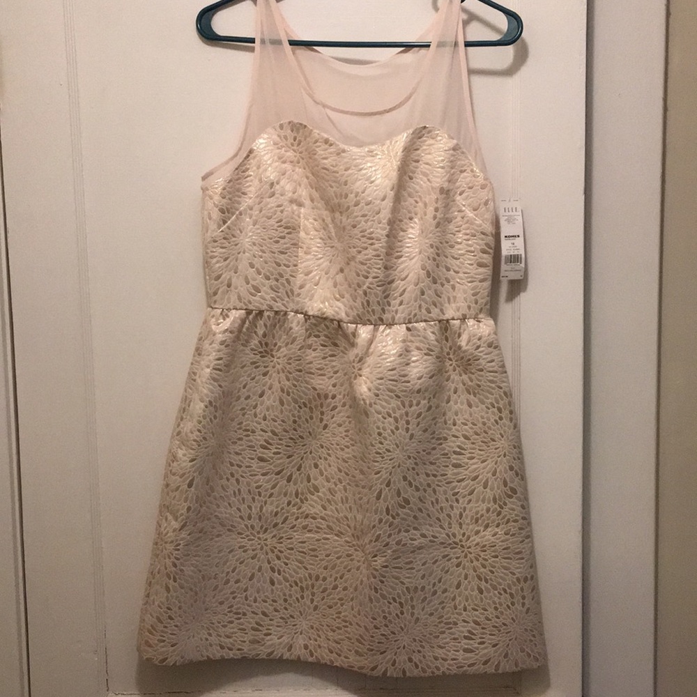 Ivory and gold party dress